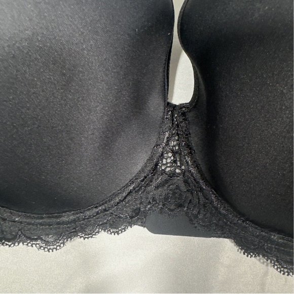 NWT $115 Simone Perele [‎ 36E ] Caresse Underwire Plunge Bra in Black #T1896 - Picture 7 of 12